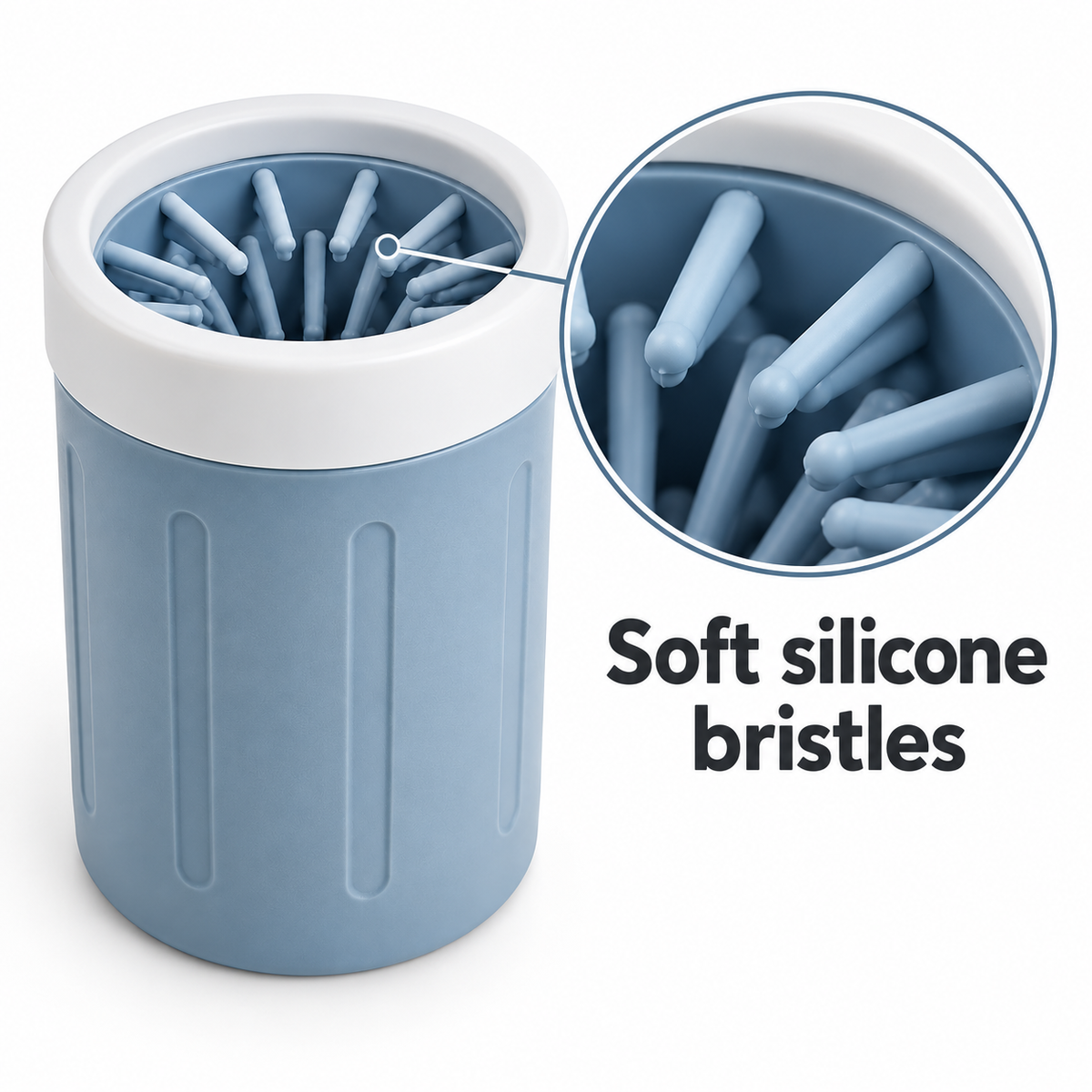 PawClean Soft-Bristle Cup — Soft silicone bristles
