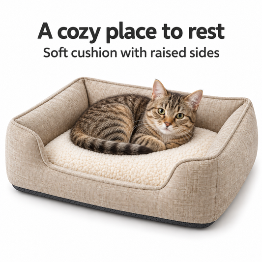 CozyNest Bolster Bed — A cozy place to rest. Soft cushion with raised sides