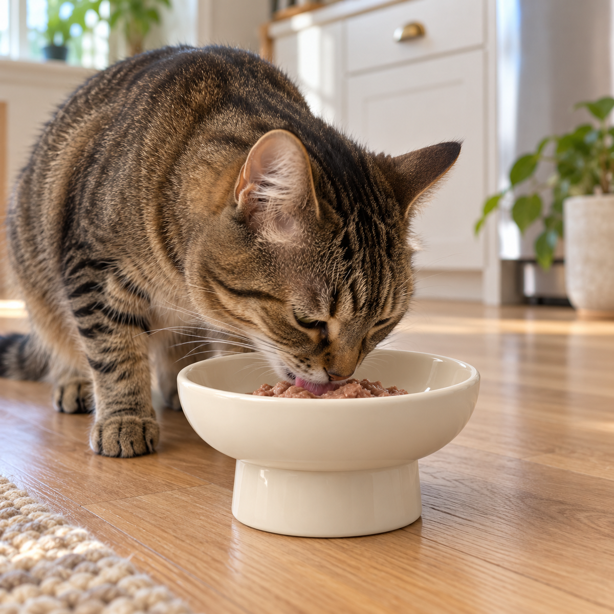 WhiskerRest Wide Cat Bowl — home scene 1
