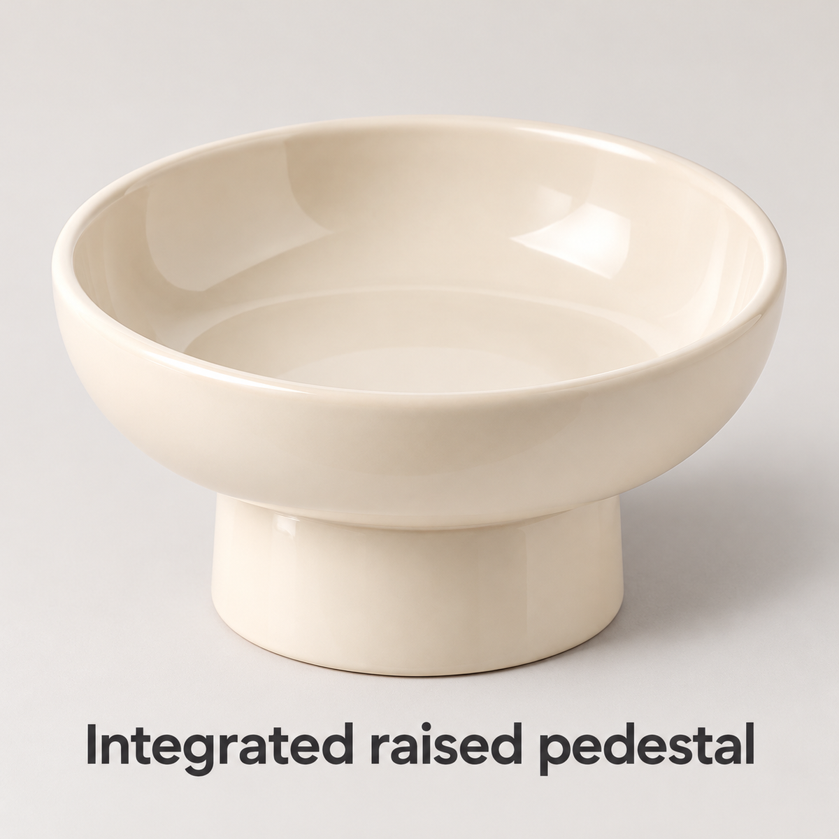 WhiskerRest Wide Cat Bowl — Integrated raised pedestal