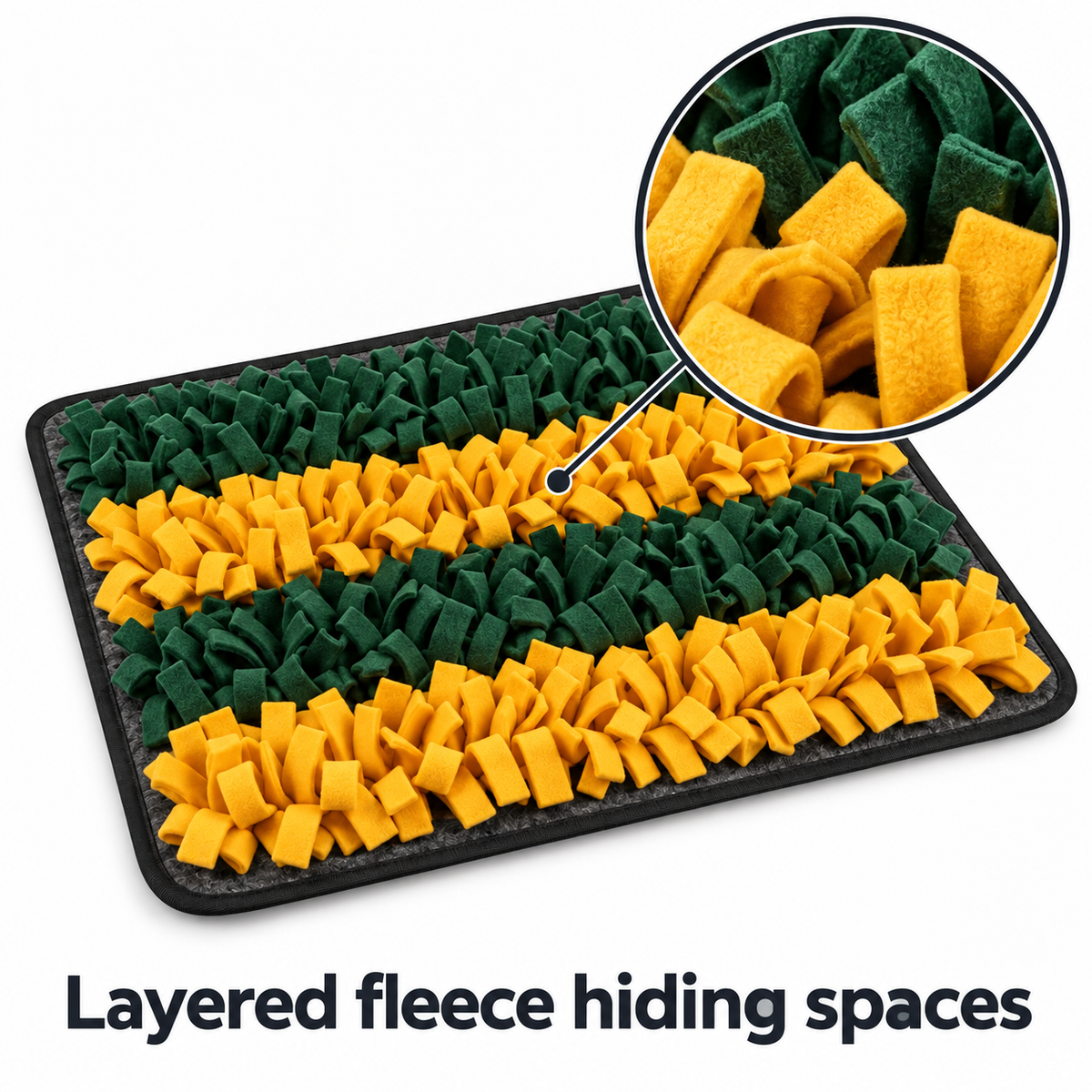 TreatTrail Snuffle Mat — Layered fleece hiding spaces
