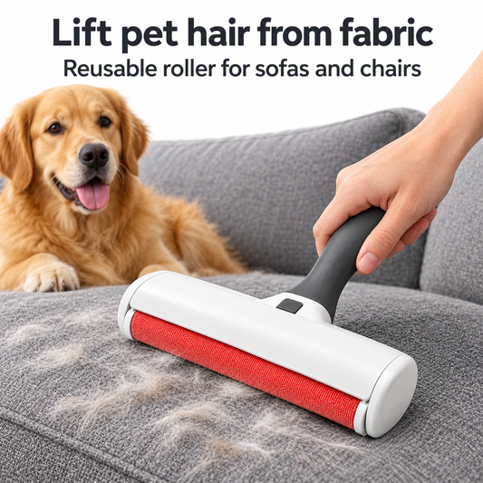 FurLift Reusable Roller — Lift pet hair from fabric. Reusable roller for sofas and chairs