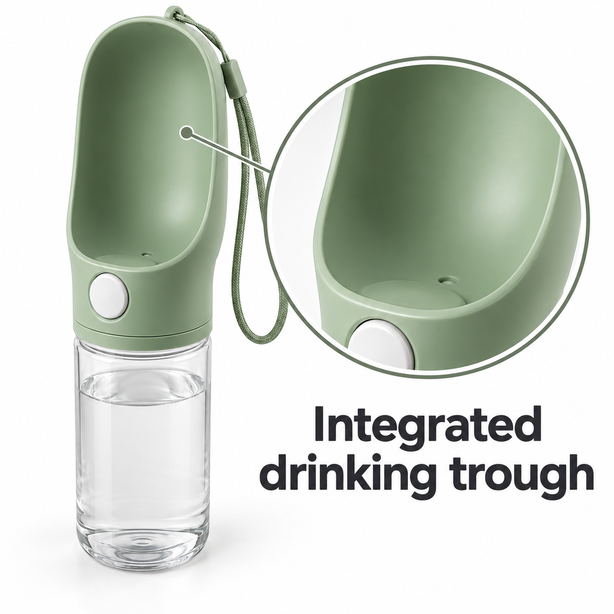 SipGo Travel Water Bottle — Integrated drinking trough
