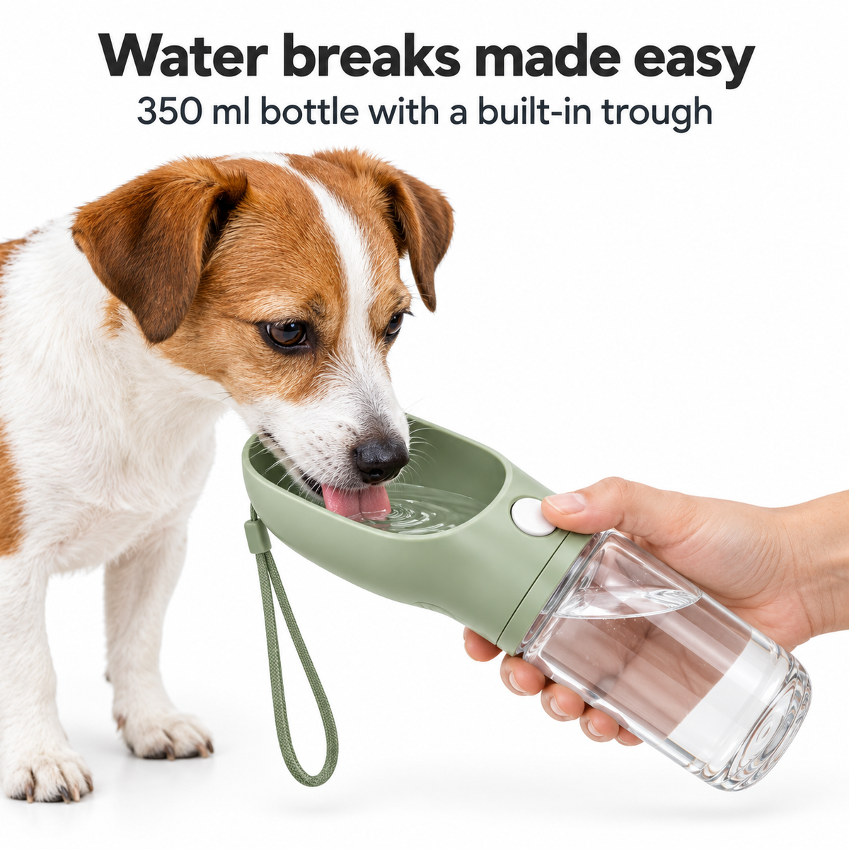 SipGo Travel Water Bottle — Water breaks made easy. 350 ml bottle with a built-in trough