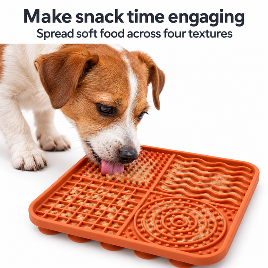 LickLeaf Textured Mat — Make snack time engaging. Spread soft food across four textures